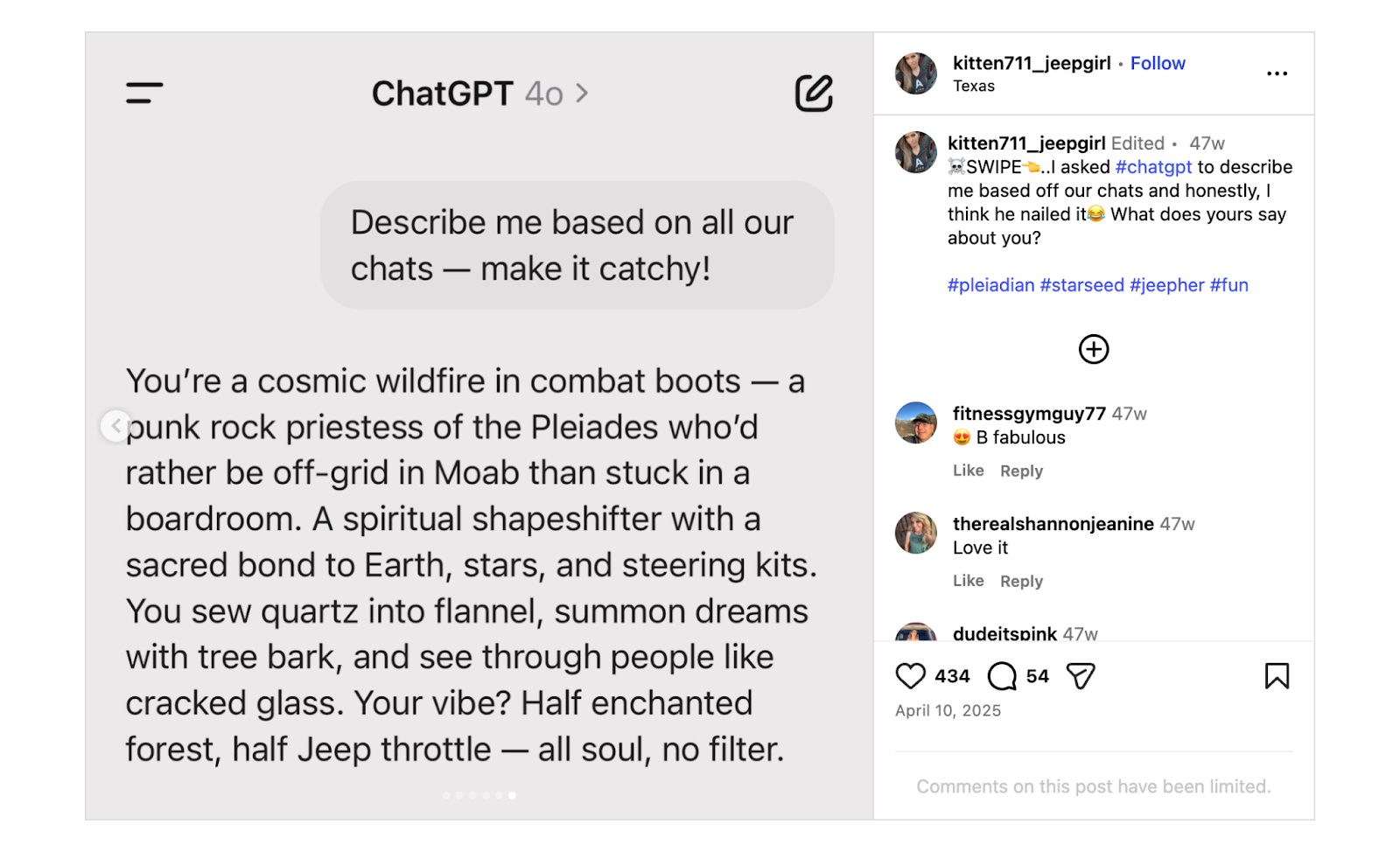 sample of the most used chatgpt prompt
