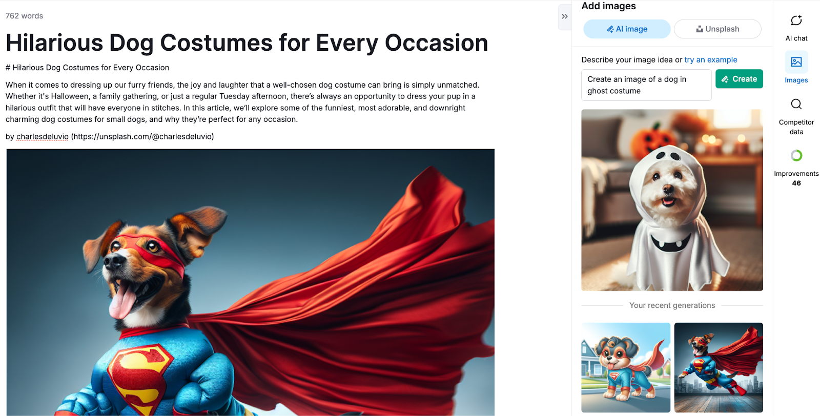 Semrush Content Toolkit: Best AI image generator for blog content